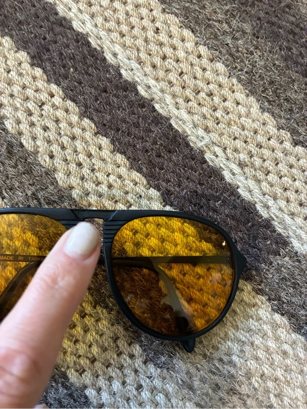 Vintage AmberVision Night Drive Sunglasses Aviator 80s 90s As Seen On TV Taiwan
